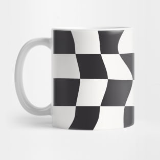 y2k Chechered Board Pattern  Black and White Mug